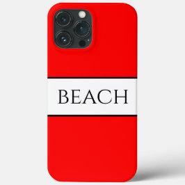 BEACH Roligt Bold Bright Red White Summer Rand