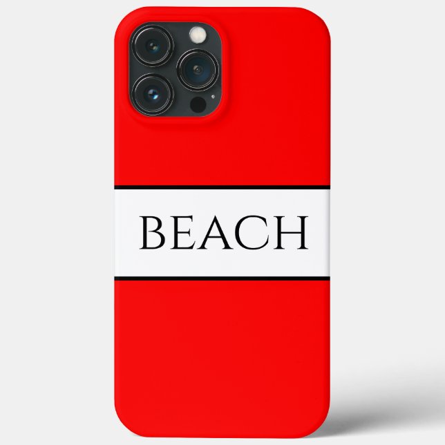 BEACH Roligt Bold Bright Red White Summer Rand (Baksida)