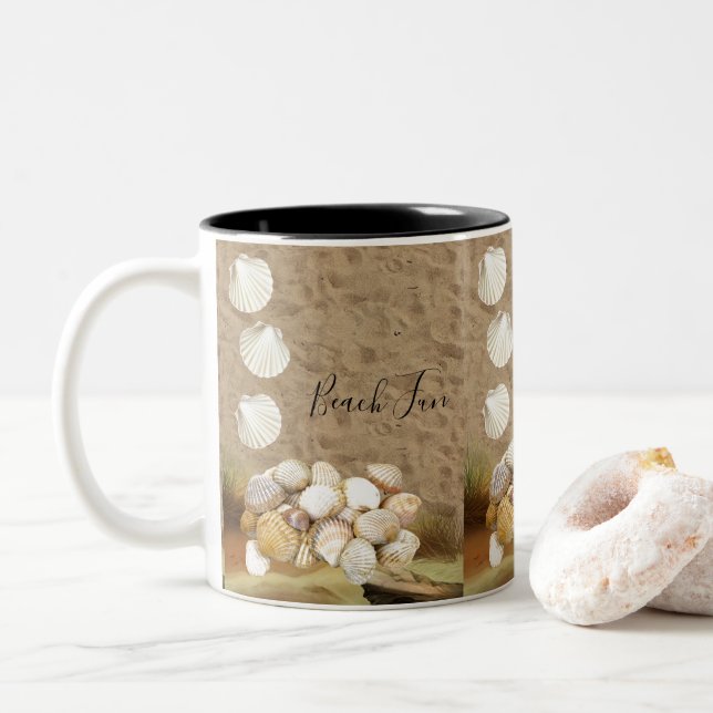 Beach Roligt Clams Sand Mugg (Med munk)