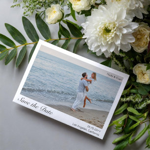 Beach Romantik Gräns Photo Bröllop spara datum Magnetisk Inbjudningskort
