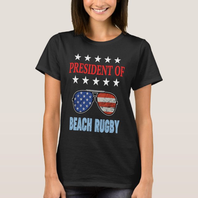 Beach Rugby Accessories  USA Flag Beach Saying T Shirt (Framsida)