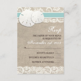 Beach Rustic Burlap Snöre OSA kort