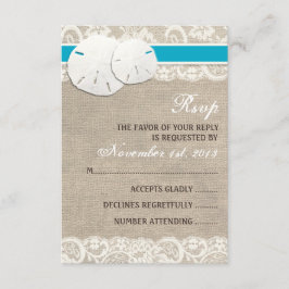 Beach Rustic Burlap Snöre OSA kort - Malibu