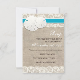 Beach Rustic Burlap Snöre OSA kort - Malibu
