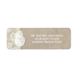 Beach Rustic Burlap Snöre Returetiketter Returadress Etikett