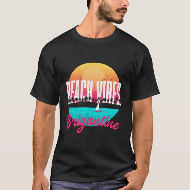 Beach S Brigantine Summer New Jersey Tropical T Shirt (Framsida)
