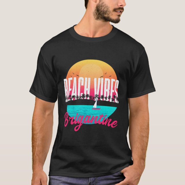 Beach S Brigantine Summer New jersey Tropical T Shirt (Framsida)