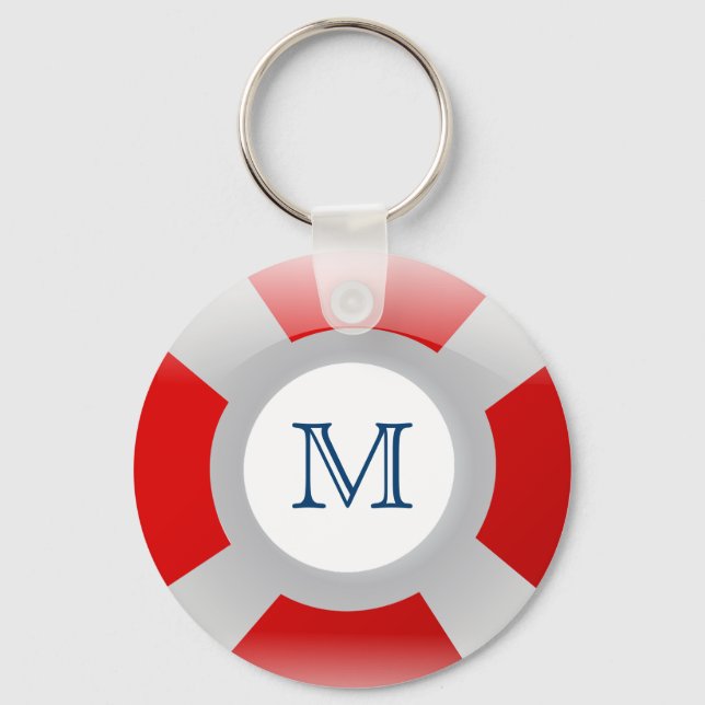 Beach-samling: Lifesaver Monogram Nyckelring (Framsida)