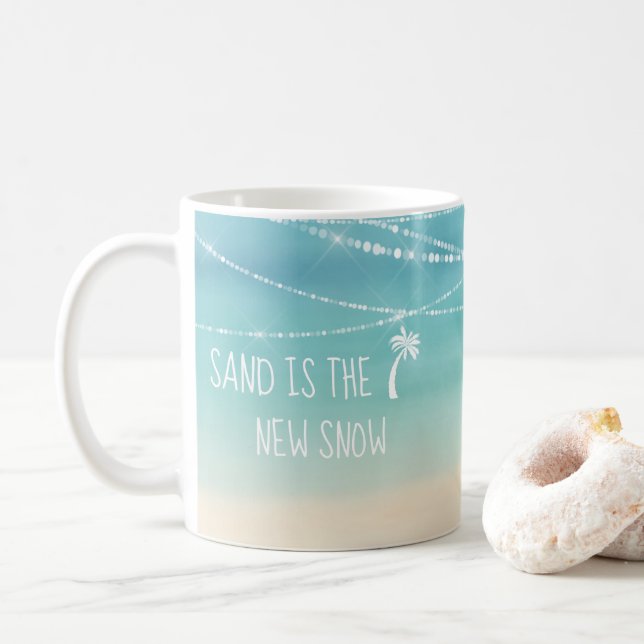 Beach Sand är New Snö Florida Winter Kaffemugg (Med munk)