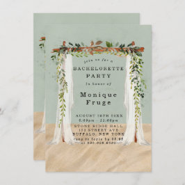 Beach Sand Canopy Tropical Bachelorette Party Inbjudningar