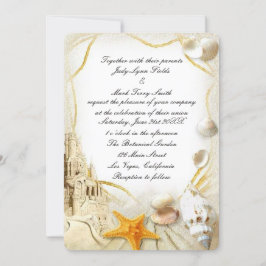 Beach Sand Castle bröllopsinbjudan Inbjudningar