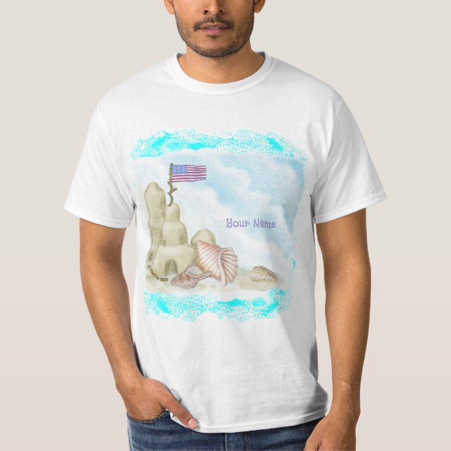 Beach Sand Castle T Shirt (Framsida)