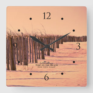 Beach Sand Dunes Fence Clock Fyrkantig Klocka