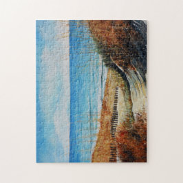 Beach Sand Dunes Ocean Painting Pussel