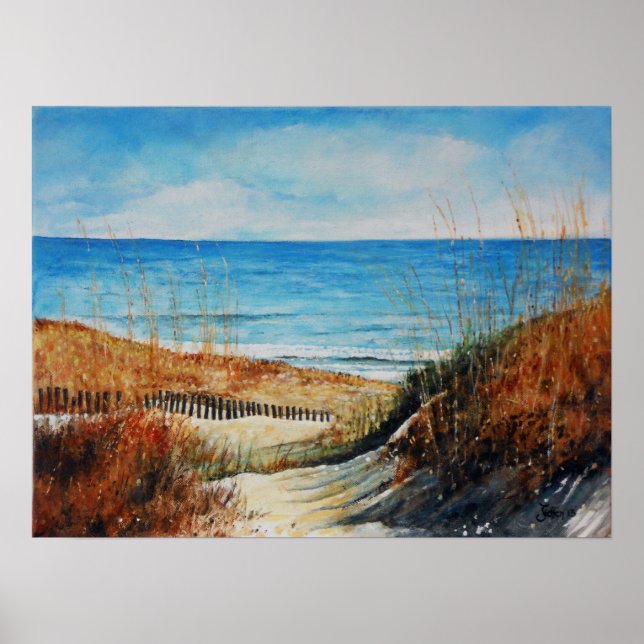 Beach Sand Dunes och Ocean Painting | POSTER (Framsidan)