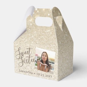 Beach Sand Glitter Sweet 16 Birthday Photo Presentaskar