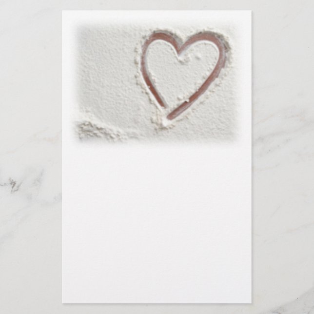 Beach Sand Heart Brevpapper (Framsida)