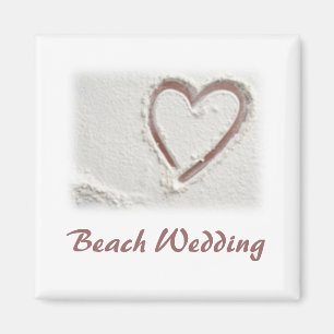 Beach Sand Heart Bröllop Magnet