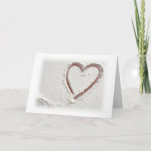 Beach Sand Heart Helgkort