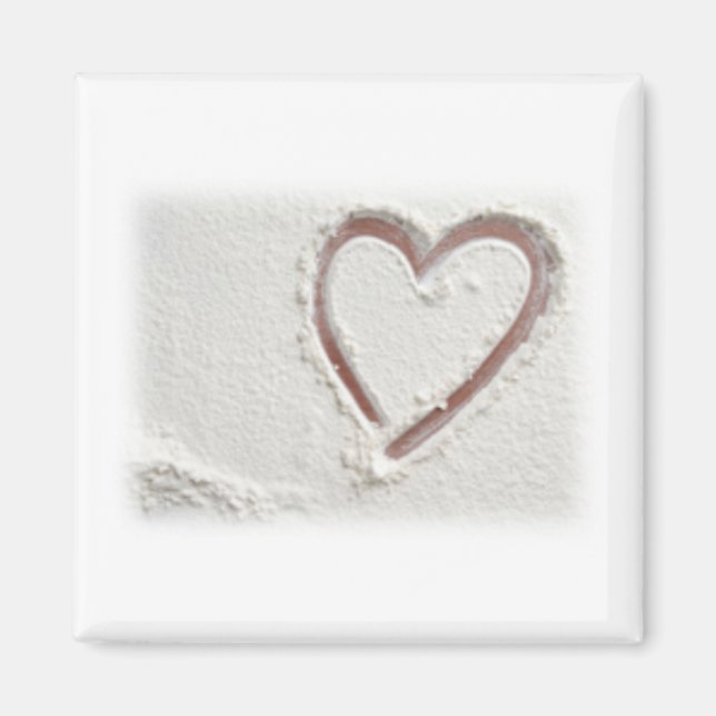 Beach Sand Heart Magnet (Framsidan)