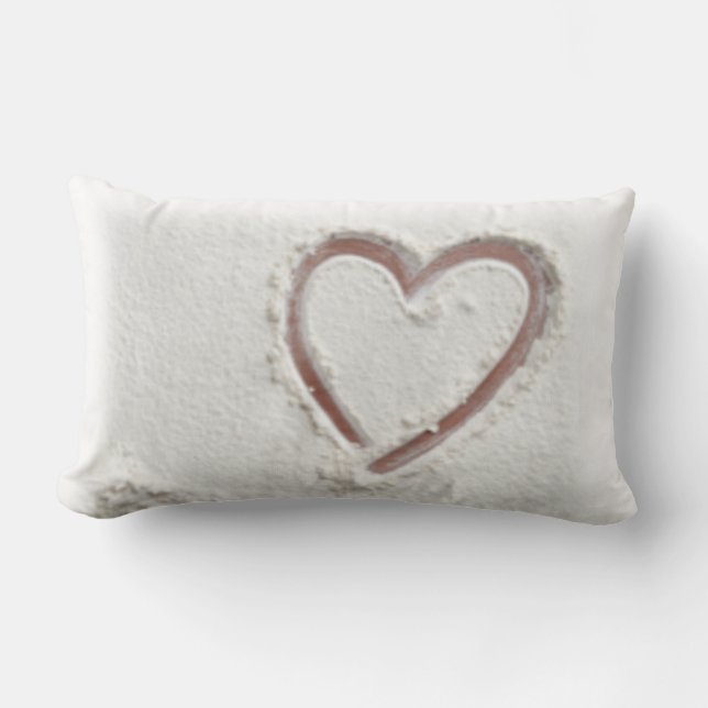 Beach Sand Heart Valentine Lumbarkudde (Framsida)