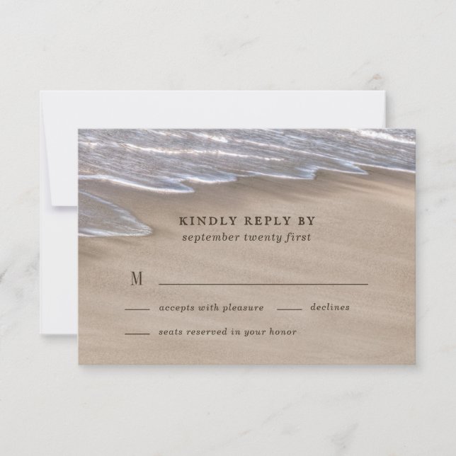Beach Sand Hearts Elegant Tropical Modern Bröllop OSA Kort (Framsida)