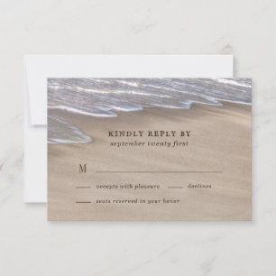 Beach Sand Hearts-Eleganten Tropical Modern Bröllo OSA Kort