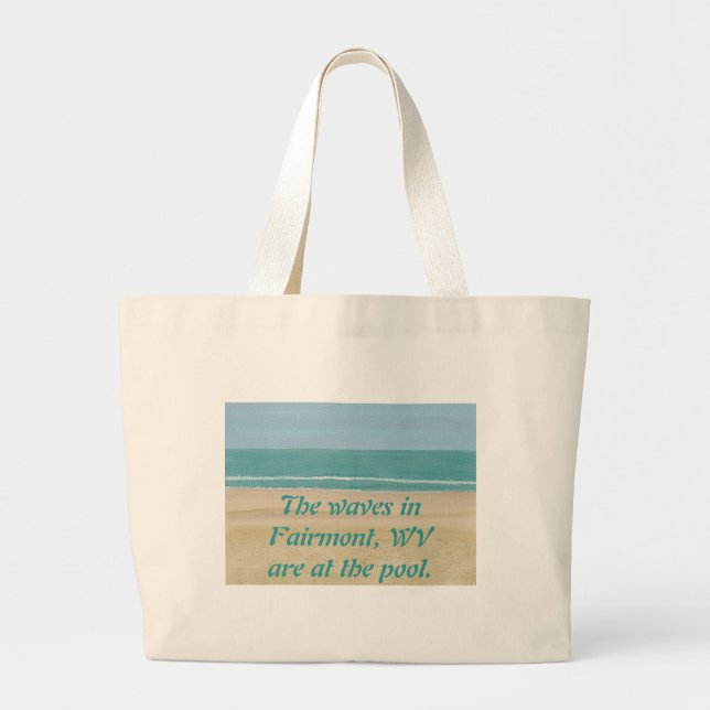 Beach Sand Ocean Fairmont WV Canvas Bags Jumbo Tygkasse (Framsidan)