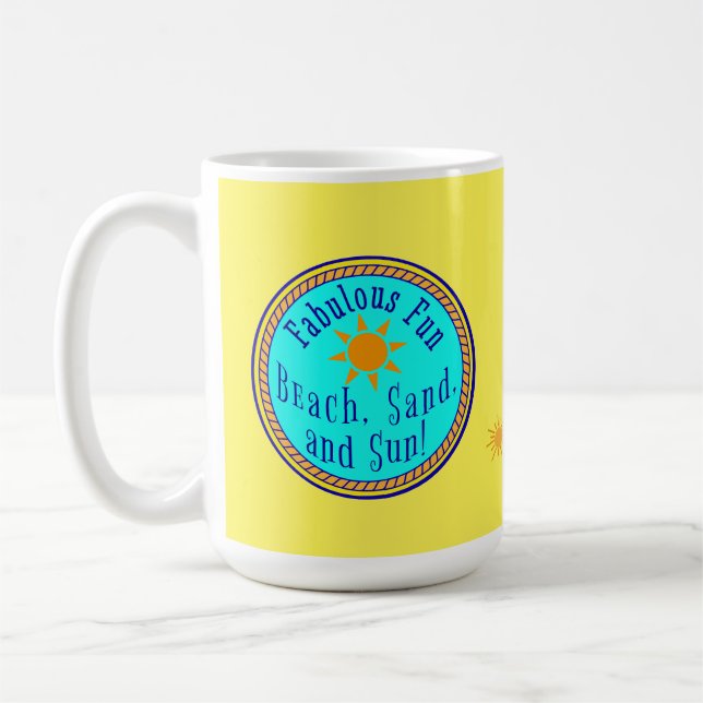 BEACH, SAND, OCH SOL! FABULÖS ROLIGT SUNNY GIFT MU KAFFEMUGG (Vänster)