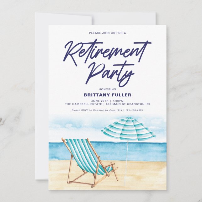 Beach Sand-ordförande Pension-partiets inbjudan (Framsida)