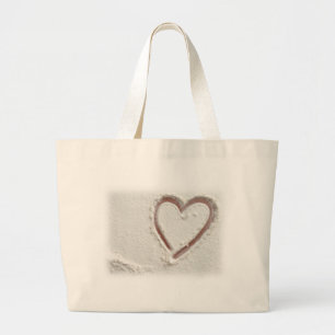 Beach Sand Valentine Heart Jumbo Tygkasse