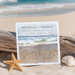Beach Sand Watercolor Bröllop spara datum Datumet