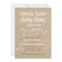 Beach Sand & White Typography Couples Shower
