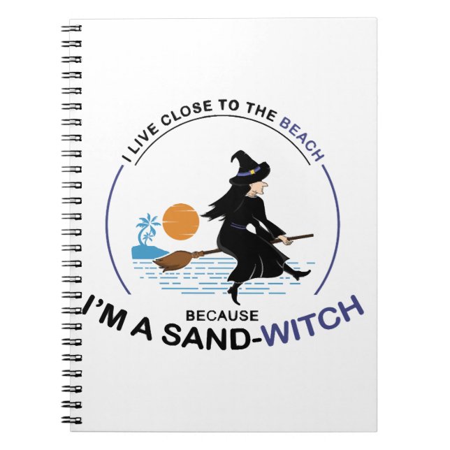 Beach Sand-Witch för Halloween fest Anteckningsbok (Framsidan)