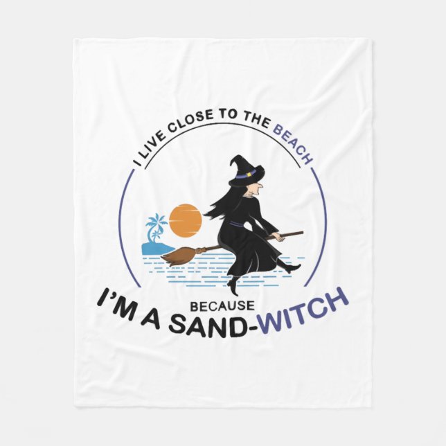 Beach Sand-Witch för Halloween fest Fleecefilt (Framsidan)