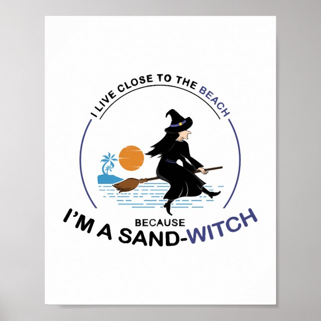 Beach Sand-Witch för Halloween fest Poster (Framsidan)