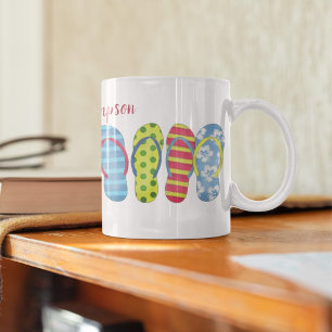 Beach Sandals Tropical Summer Roligt Flinflip flop Kaffemugg