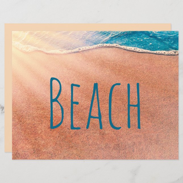 Beach Sandy Shoreline Blue Ocean Wave Decoupage (Fram/baksida)