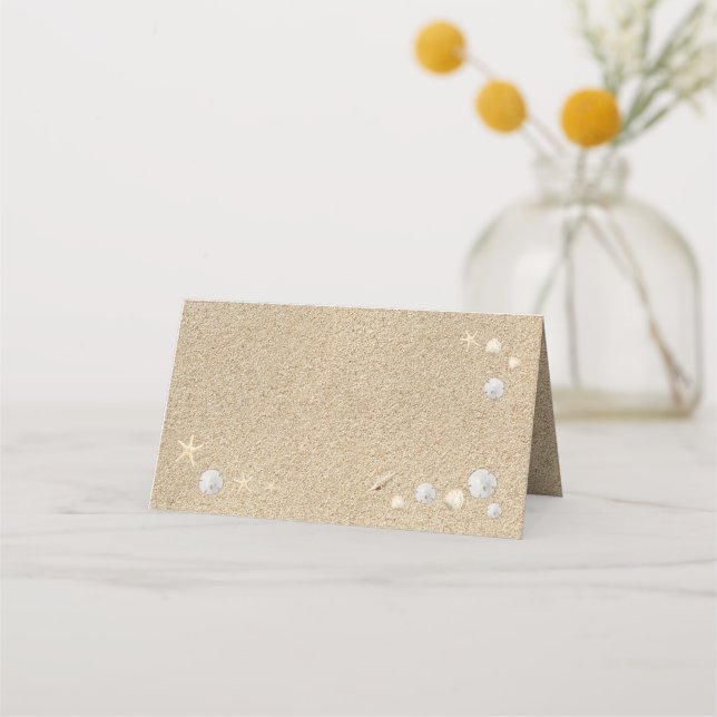 Beach Sandy Toes Salty Kisses Folat Place Placeringskort (Framsida)