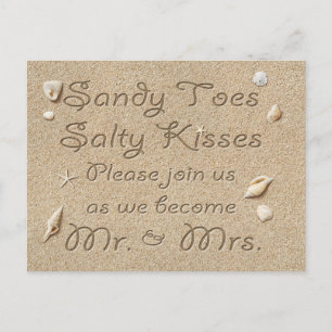 Beach Sandy Toes Salty Kisses Spara datumet Meddelande Vykort