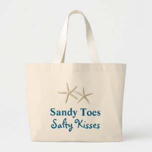 Beach Sandy Toes Salty Kisses Tote Jumbo Tygkasse