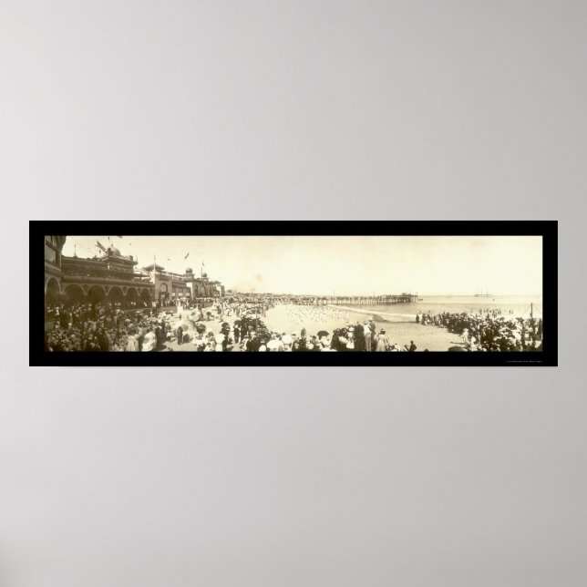 Beach Santa Cruz, CA Photo 1908 Poster (Framsidan)