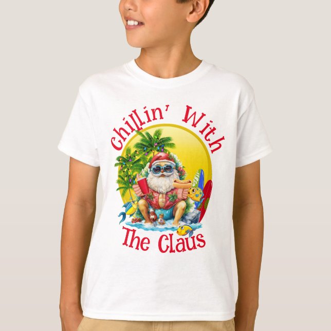 Beach Santa för barn osv. T-Shirt (Framsida)
