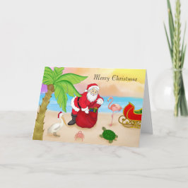 Beach Santa Helgkort