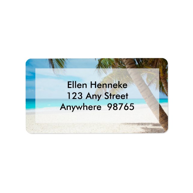 Beach scen 1 adressetikett (Framsidan)