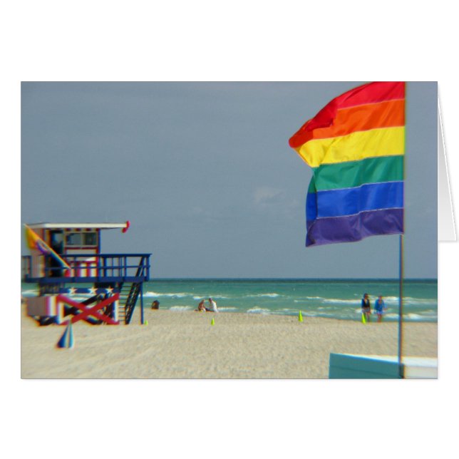 Beach-scen Hälsningskort (Framsidan Horizontal)