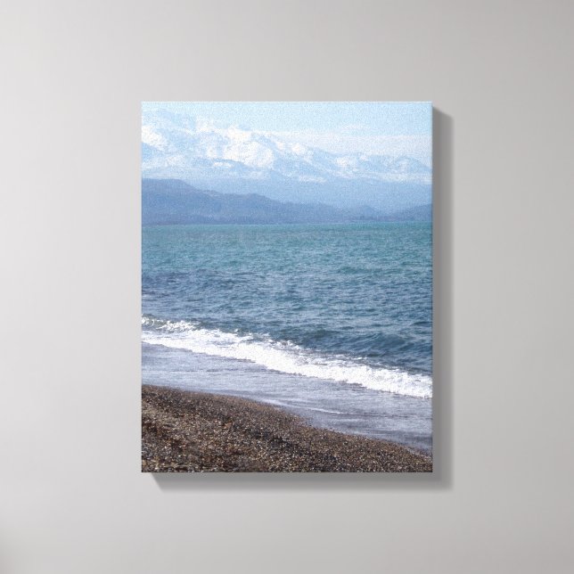 Beach-scen, omformad arbetsyta canvastryck (Framsida)