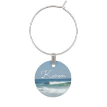 Beach scen personlig wine charm