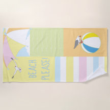 Beach Scene Animerad Beach Towel