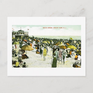 Beach Scene, Asbury Park, New jersey Vykort